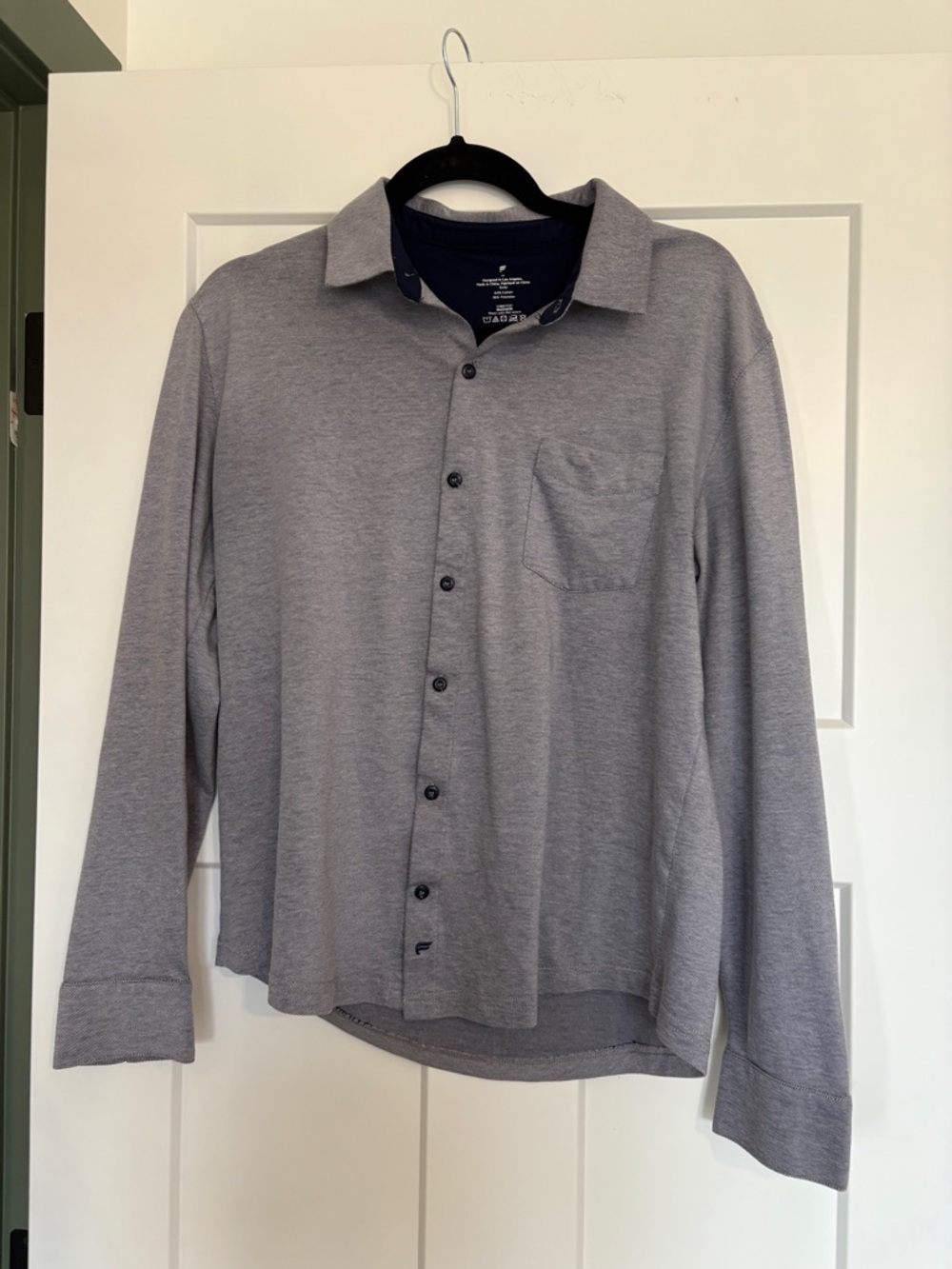 Men's Navy Button-Up Long Sleeve Shirt